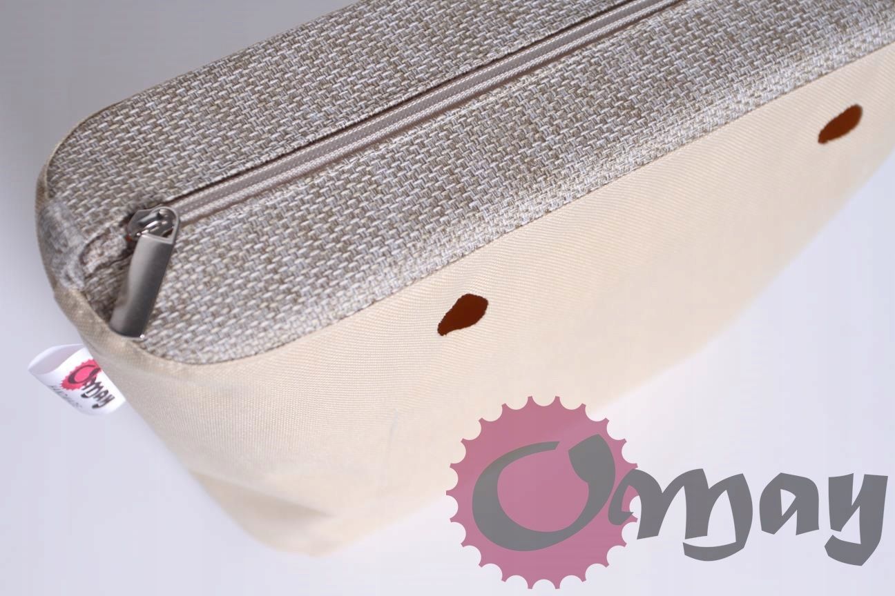 BEŻOWY organizer OBAG MINI struktura beż hummus 2 kieszenie OMAY