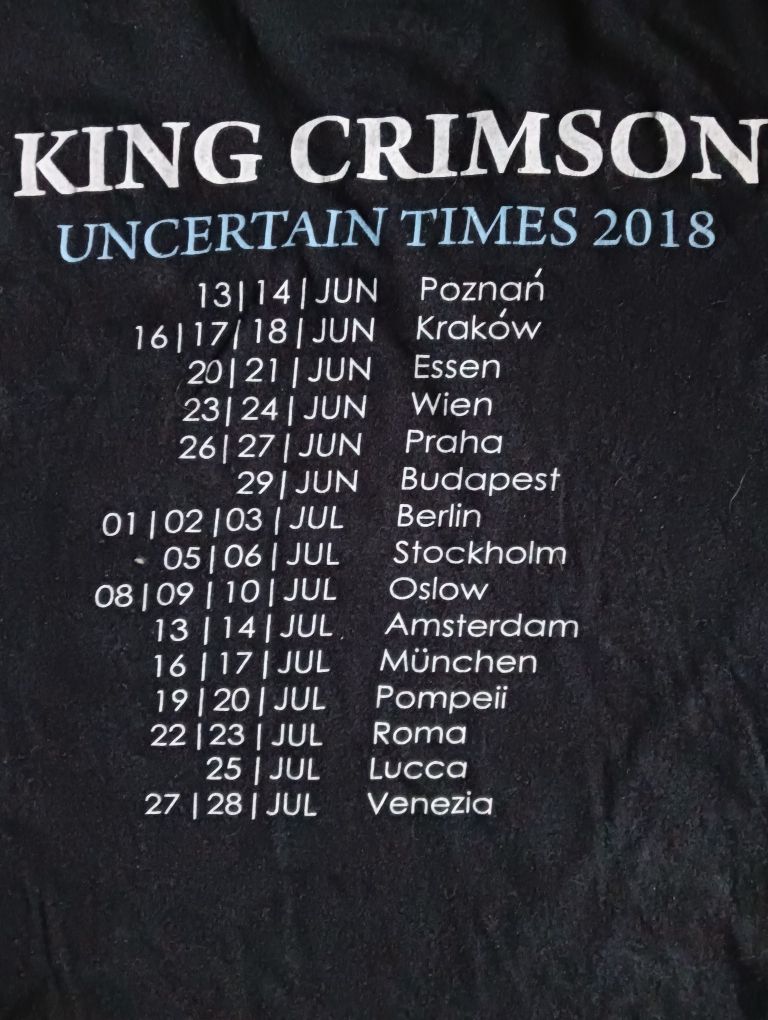 Unikat koszulka King Crimson S/M tshirt org merch z koncertu Fripp