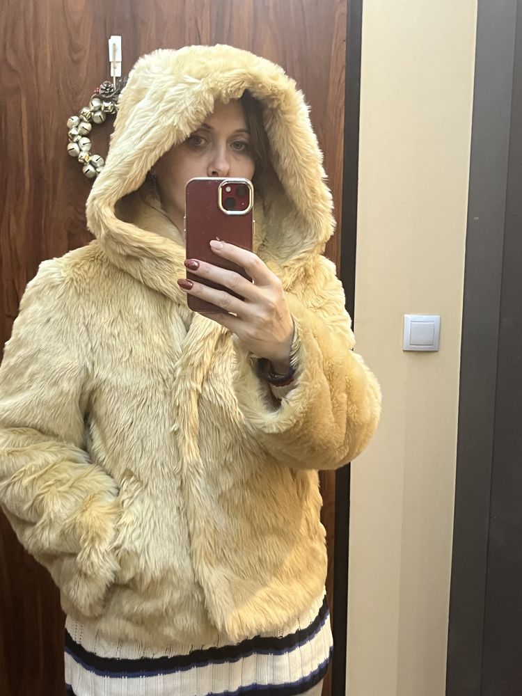 Asos cudowne futerko z kapturem roz.S M