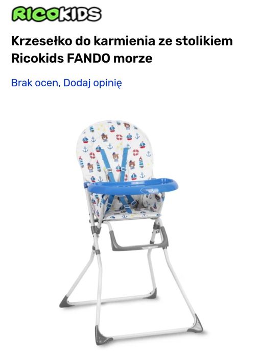 Ricokids Fando krzesełko do karmienia z podnóżkiem i blatem