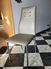 Komplet krzeseł tapicerowanych, krzesła tapicerowane 8szt metalowe chr