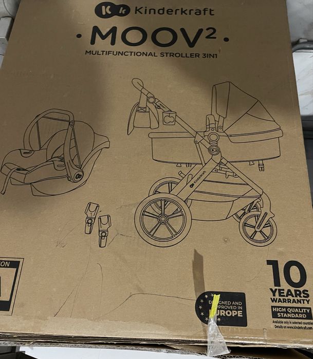 Carrinho de Bebé Multifunções KINDERKRAFT Moov2 Air 3 em 1 (Cinzento)