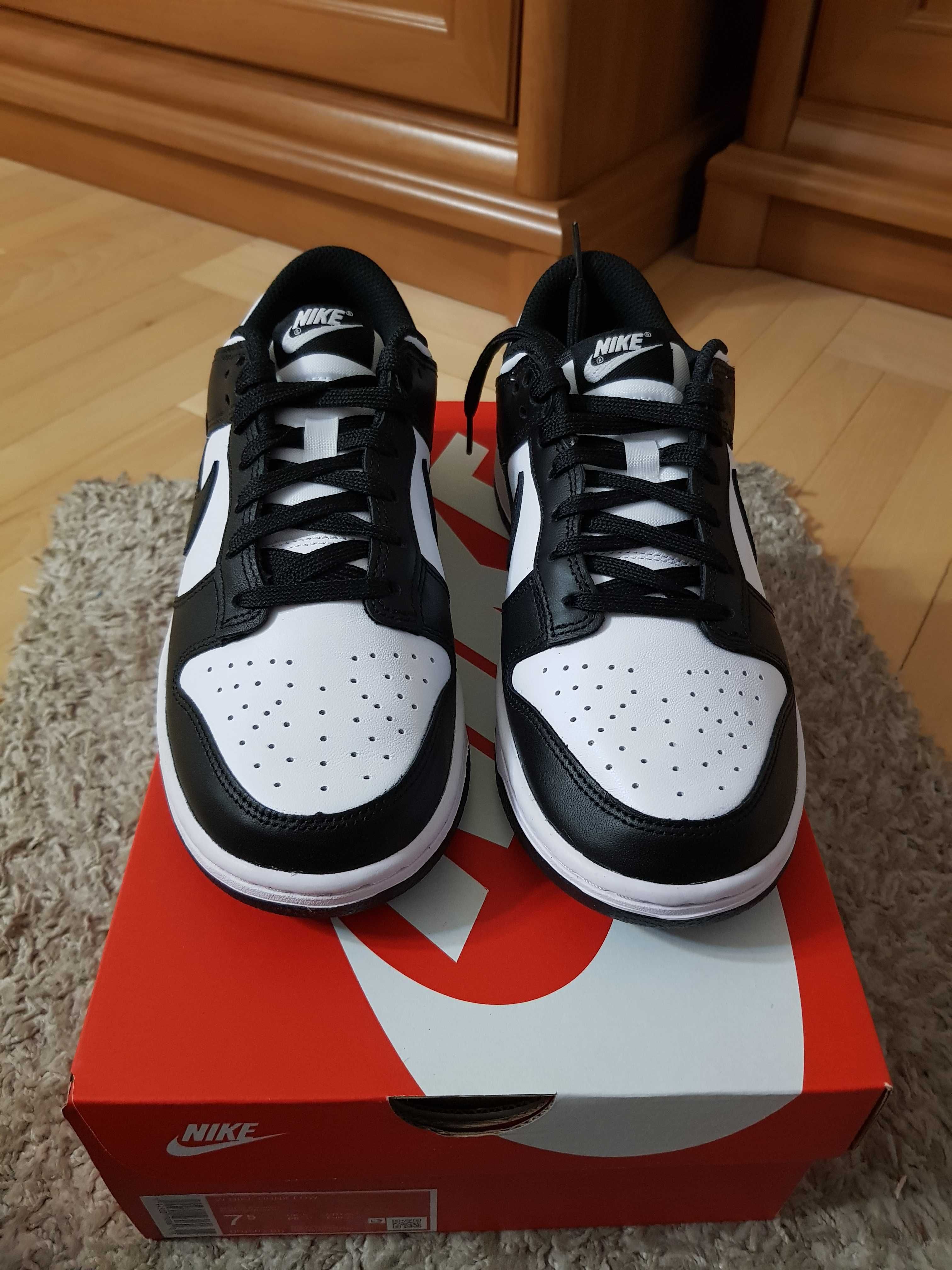 Nike 38,5-7,5US W dunk low panda nowe og box białe czarne