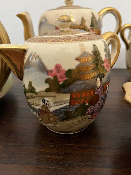 Conjunto completo chá e café japonês Satsuma. Raríssimo,