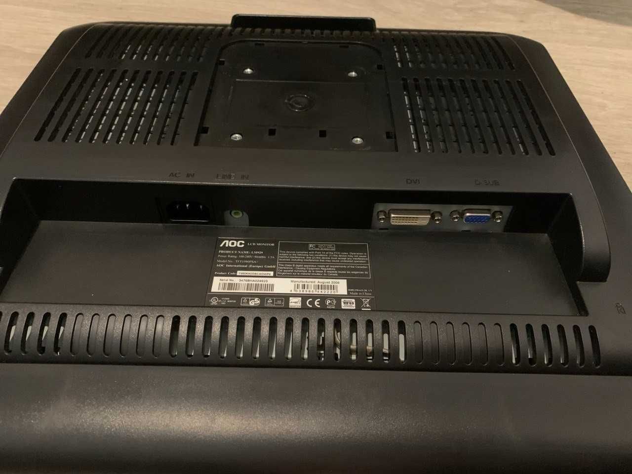 19" AOC TFT1980PSA+ (рабочий) VGA /DVI /акустика