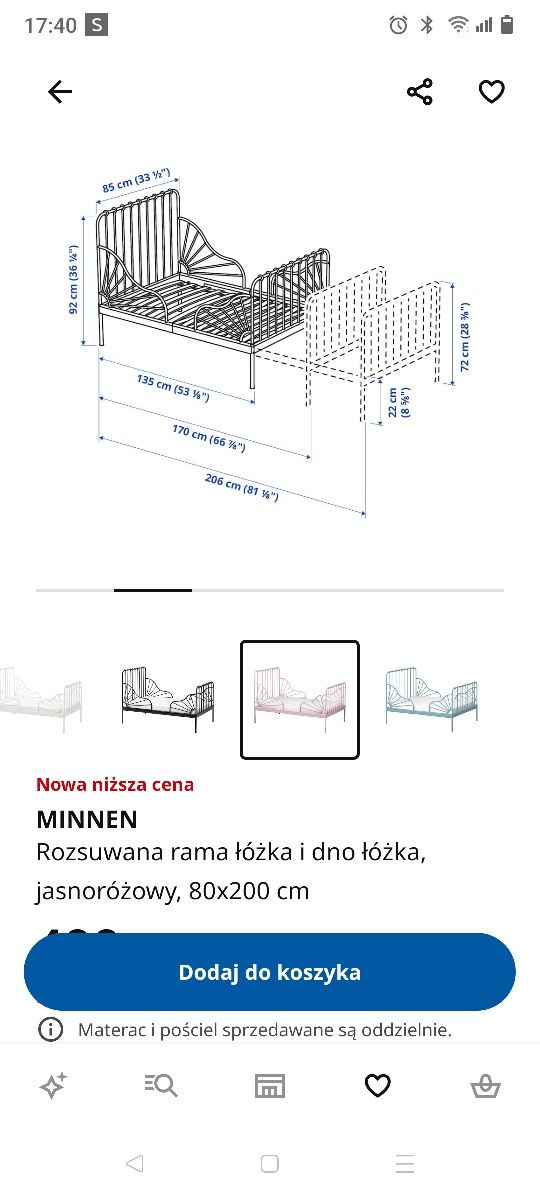 Łóżko Ikea stan bdb jak nowe plus materac