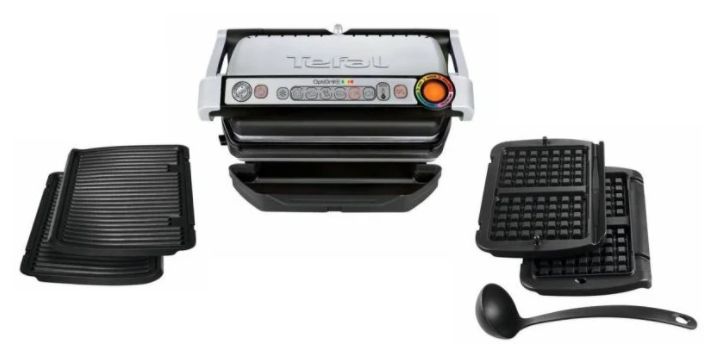 Електро гриль притискний Tefal OptiGrill+ GC716 (GC716D12) вафельница