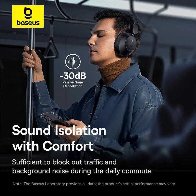Наушники Baseus Bass 30 Max Black Bluetooth 5.3 40mm 50H Low Latency