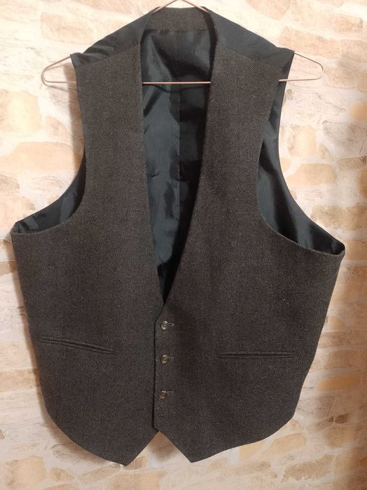 (2XL) ASOS/ Wełniana kamizelka garniturowa z Londynu