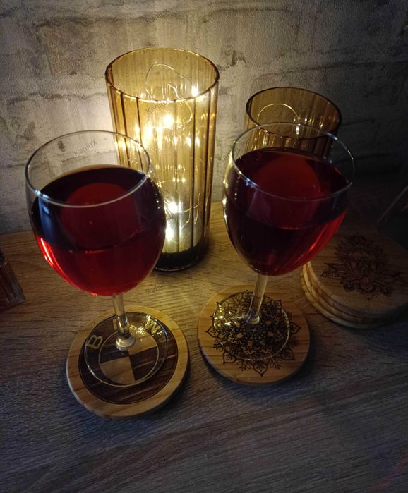 Drewniana podkładka pod napoje kubki szklanki Prezent Górnik Zabrze