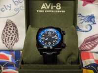 Relógio AVI-8 HAWKER HARRIER II AV-4005-04, lindo, azul e raro.