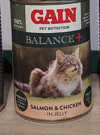 20 puszek Gain dla kota kurczak z łososiem.