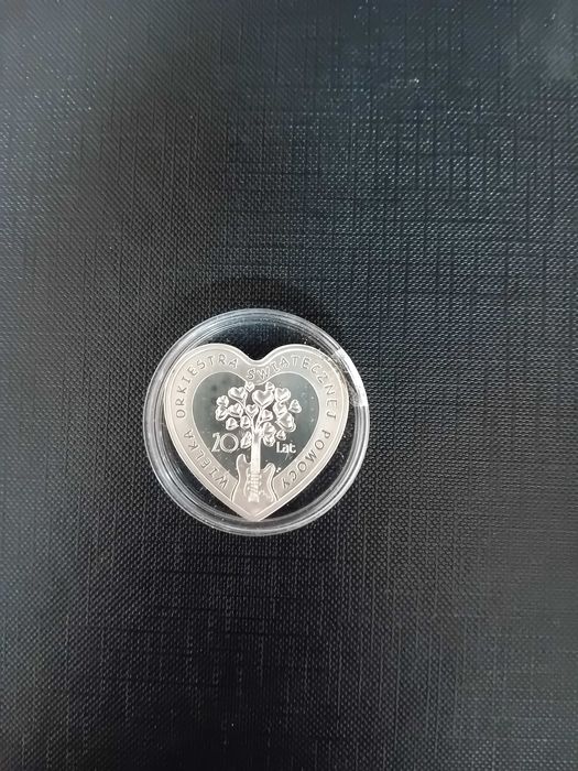 20 lat Wieka Orkiestra Świątecznej Pomocy srebrna złota 10zł WOŚP