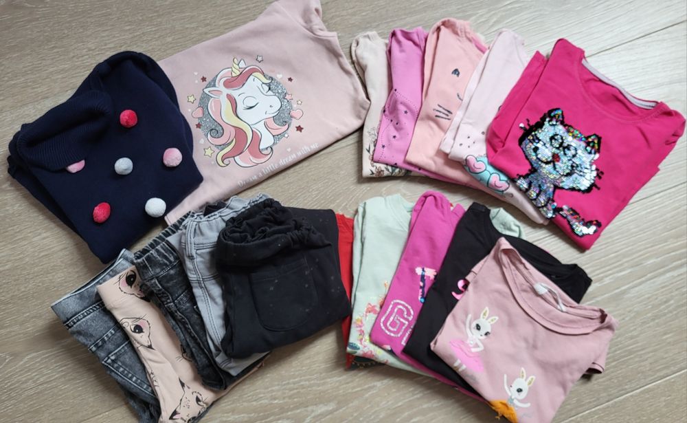 Paka ubrań dla dziewczynki rozm.128