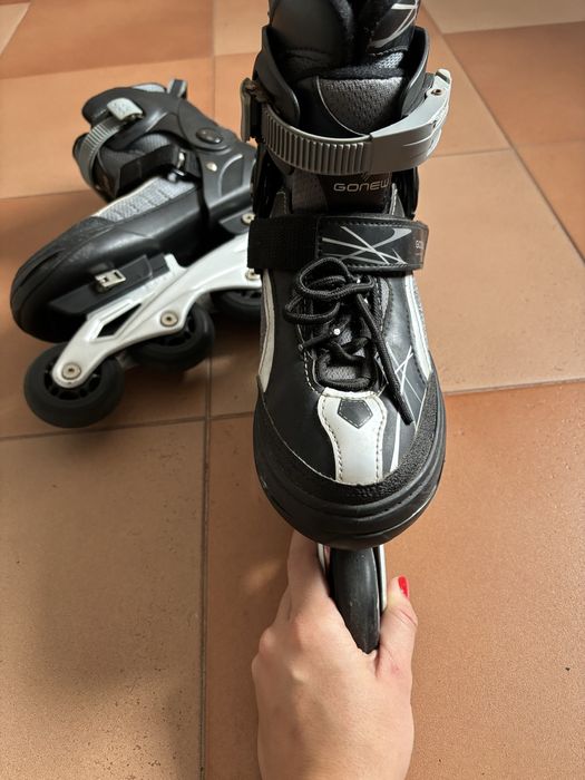 Patins Gonew Flexx 2.0 In line Fitness Preto/Cinza Tamanho 36 a 39