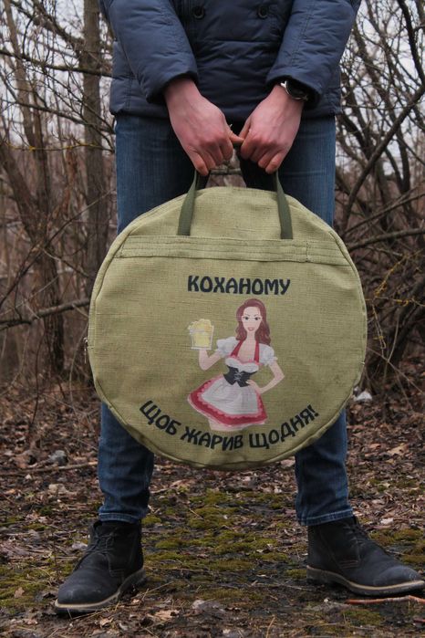 Жаровня сковорода из диска бороны 50 см с крышкою и чехлом мангал