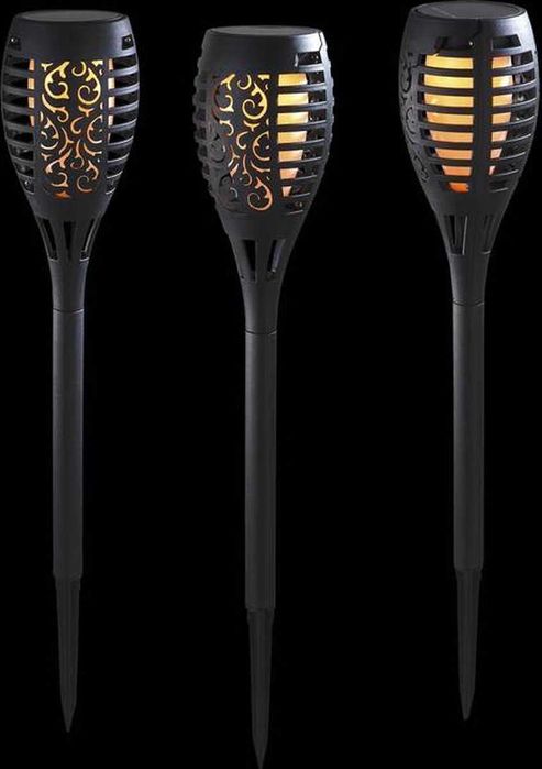 solarna lampka LED pochodnia ogrodowa