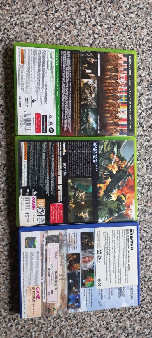 Final fantasy 12/Halo 3/Medal of honor warfighter Xbox 360/Ps2