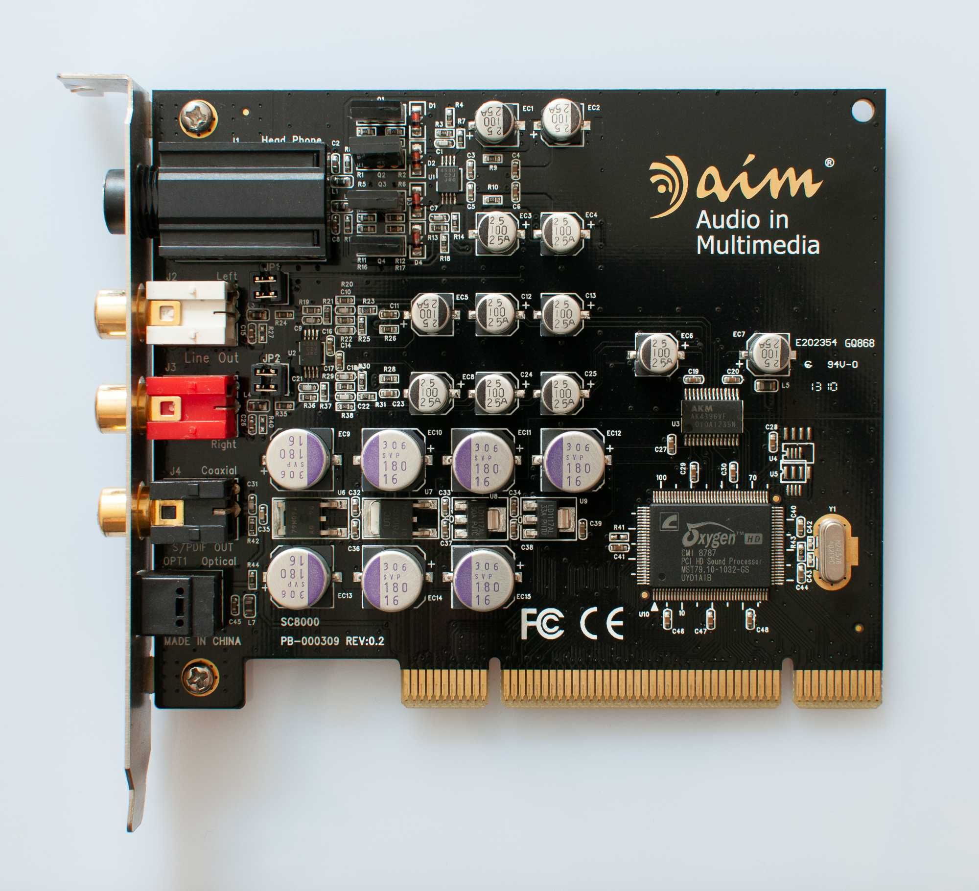 Karta dźwiękowa AIM SC8000 - 24bit/192khz, wzmacniacz słuchawkowy, PCI