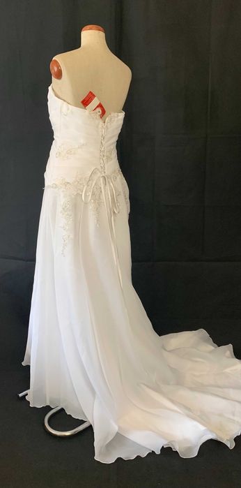 Nowa Suknia Ślubna Klasyczna Linia A Szyfonowa lekka XXL 44 vintage