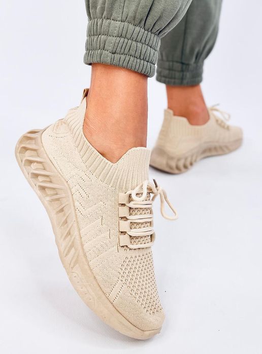 Buty Sportowe Skarpetkowe Neam Beige