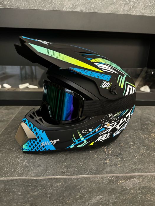 Kask pełny fullface rozmiar S dziecko Hulajnoga Rower Cross
