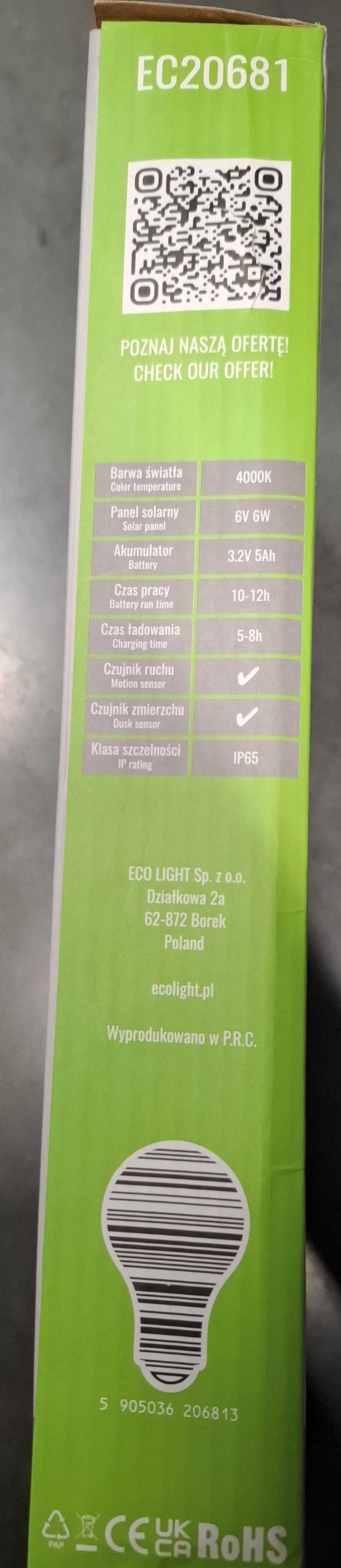 Lampa uliczna solarna Economy 50W 4000K 800lm IP65 eco light!