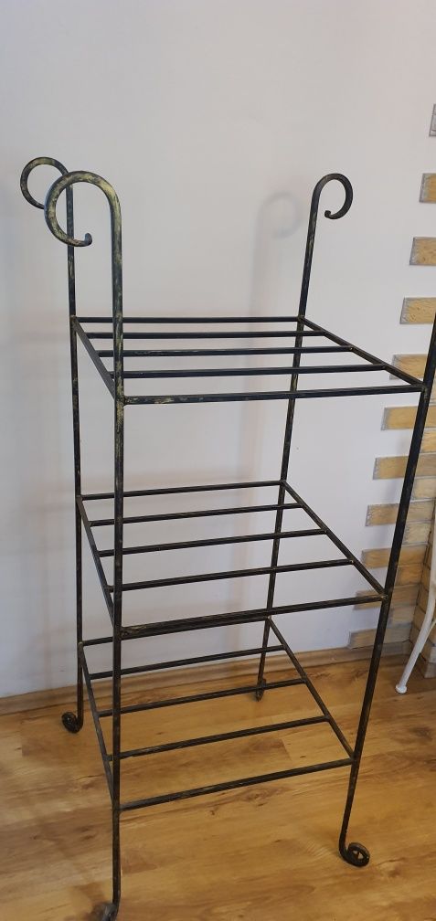 Regał metalowy antyk vintage Duży kwadratowy