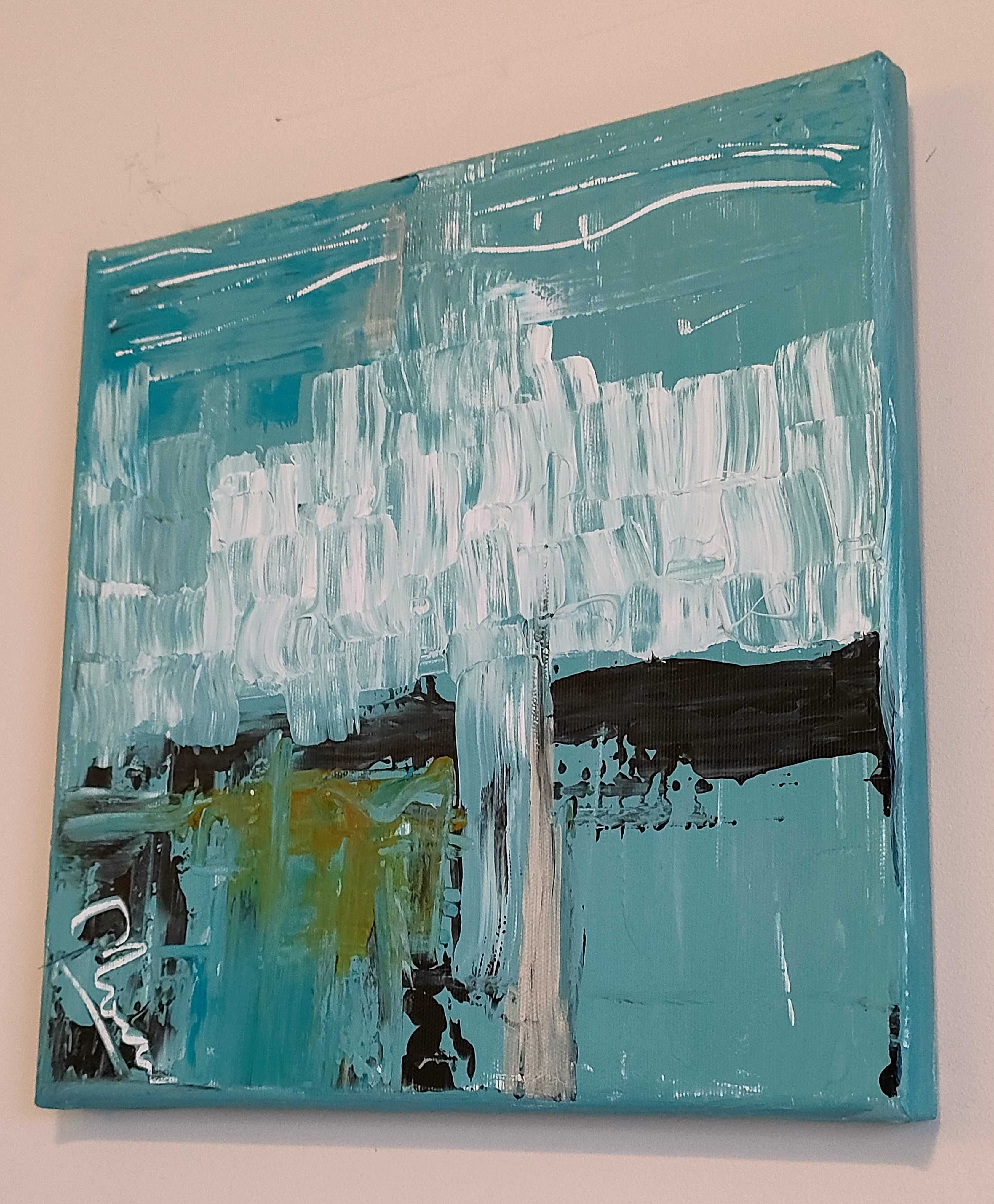 Dwa obrazy akrylowe ręcznie malowanych  30x30cm