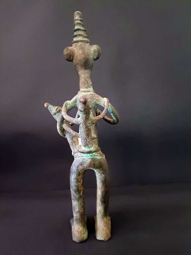 Figurka Macierzyństwo - Brąz Afrykański - Sao - Chad - Afryka