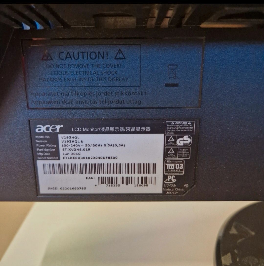 Monitor Acer V193HQL 19"