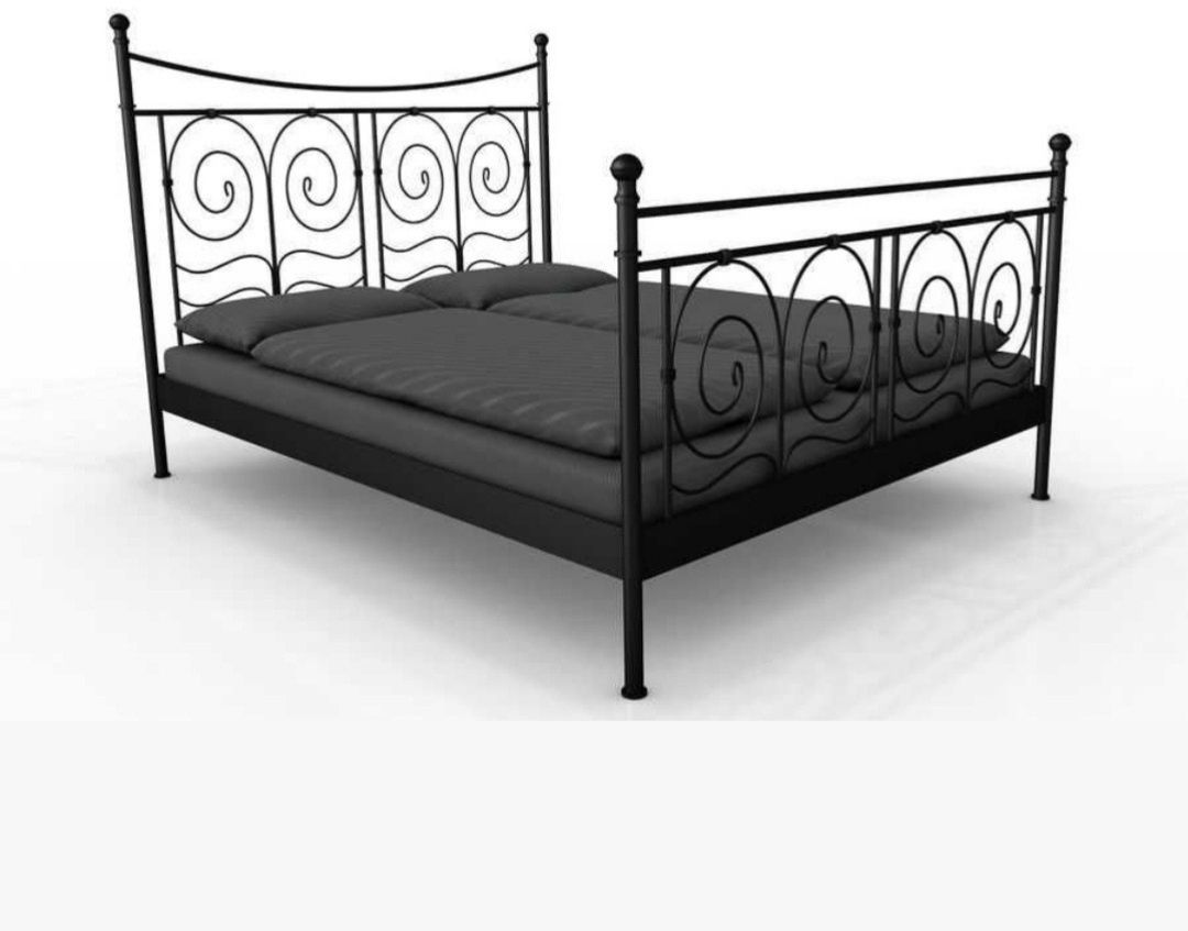 IKEA rama łóżka stolik lustro czarne glamour
