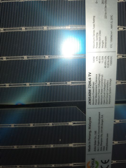 Панелі Jinko Solar JKM540M-72HL4-TV, 540 Вт.
