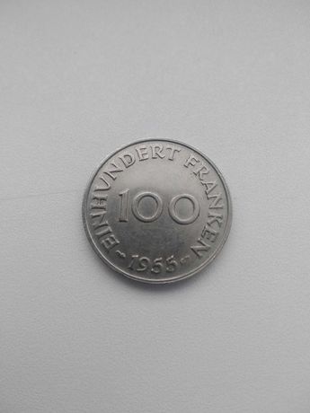 Монета 100 франків 1955 р. SAARLAND