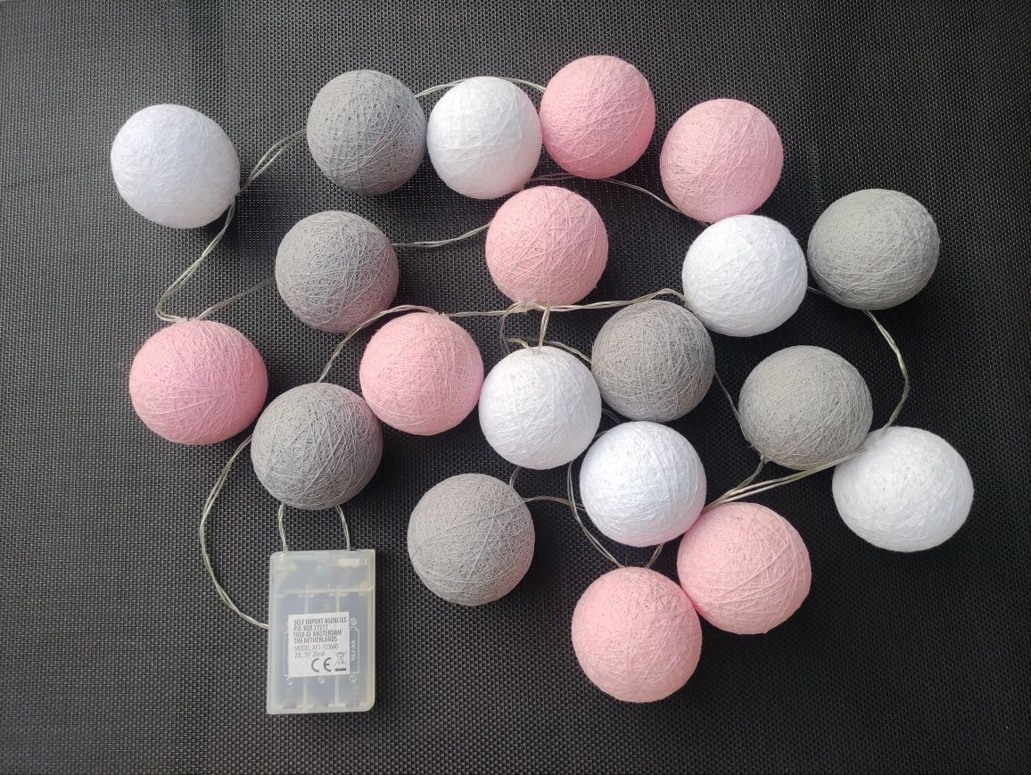 Girlanda cotton balls na baterie