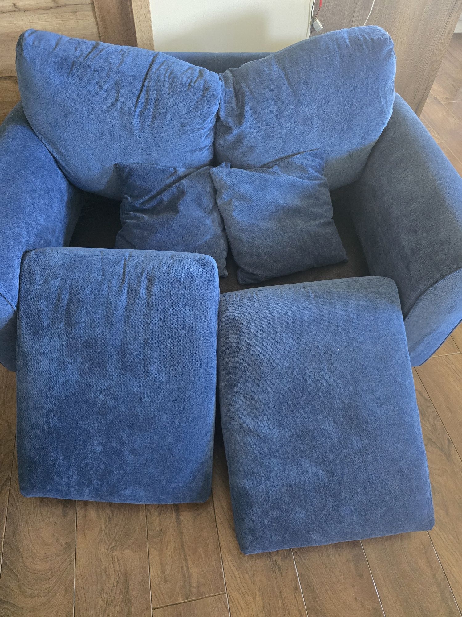 Kanapa sofa 2 osobowa niebieska jak nowa, Stan idealny