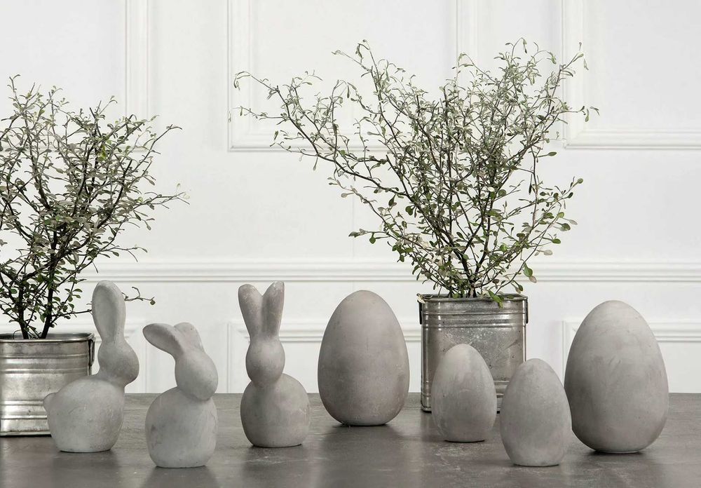 Zając Zajączek betonowy 2 wzory szary h17cm. 50107