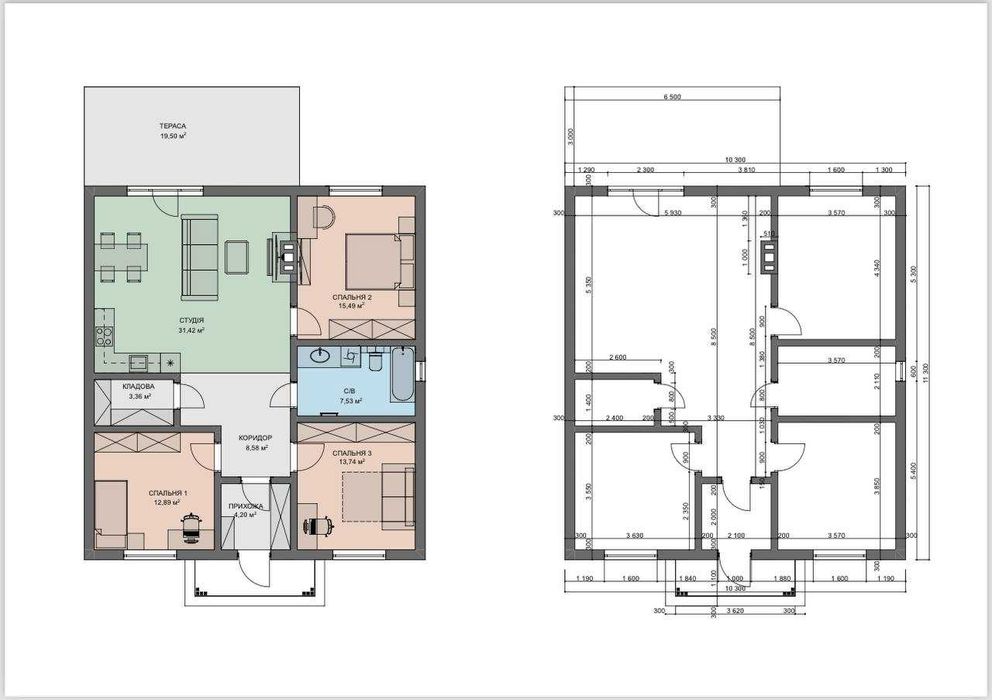 Продаж нового будинку 100м2, 3 кімнати. Камін. Ремонт. ID:558
