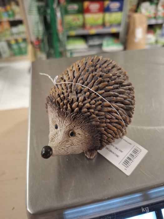 Figurka Jeż brązowy szczotkowany - 6,5 cm - dekoracja domu / ogrodu