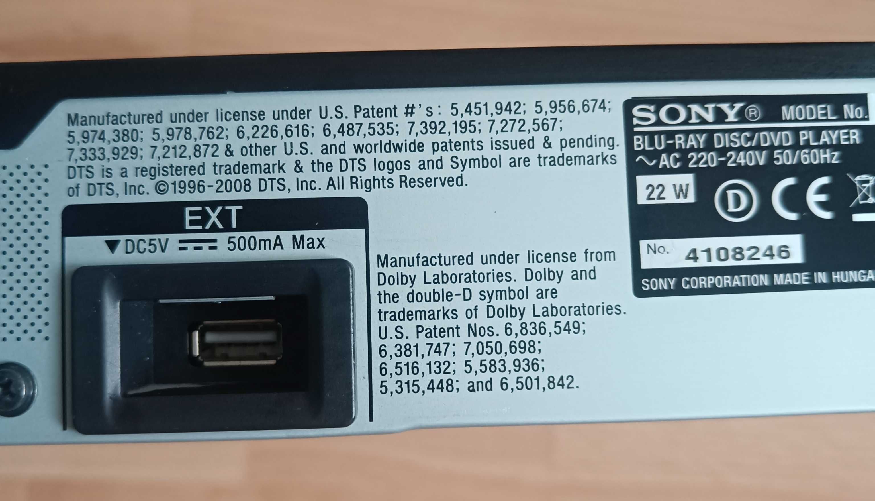 Sony Blu-ray/DVD Player BDP-S360