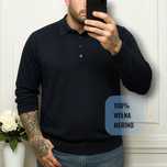 Granatowy elegancki sweter męski M&S nowy z metką 100% merino wool