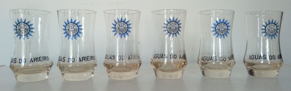 Conjunto de 6 copos Pirogravados da Água do Arieiro - Vintage