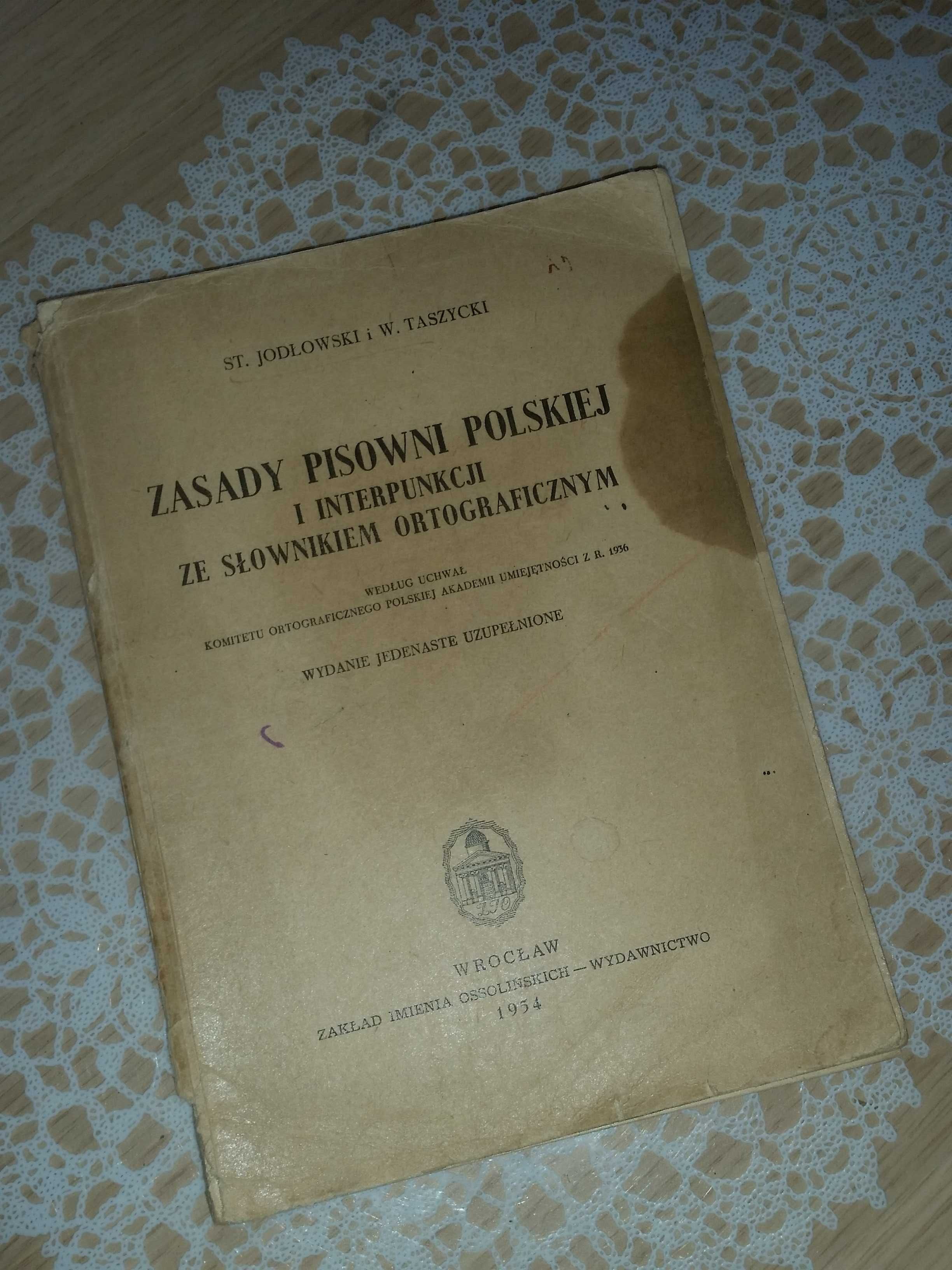 1954 Zasady pisowni polskiej i interpunkcji ze słownikiem ortog