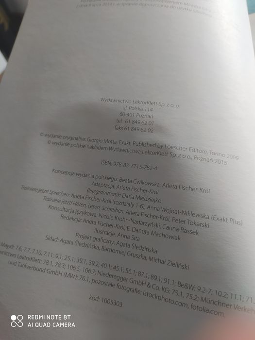 Język niemiecki Exakt fur dich 1