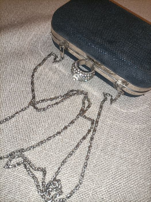 Wizytowa mini torebka black błysk