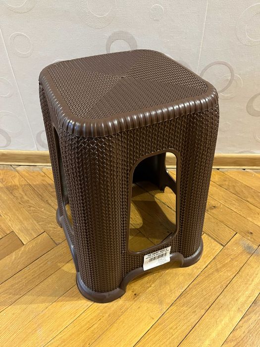 Turystyczny Taboret Basic 2 brązowy tworzywo sztuczne nieskładany