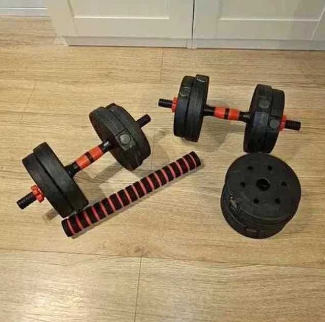 Zestaw hantle 2x10kg sztanga gryf 20KG NOWE sztangielki regulowane 2w1