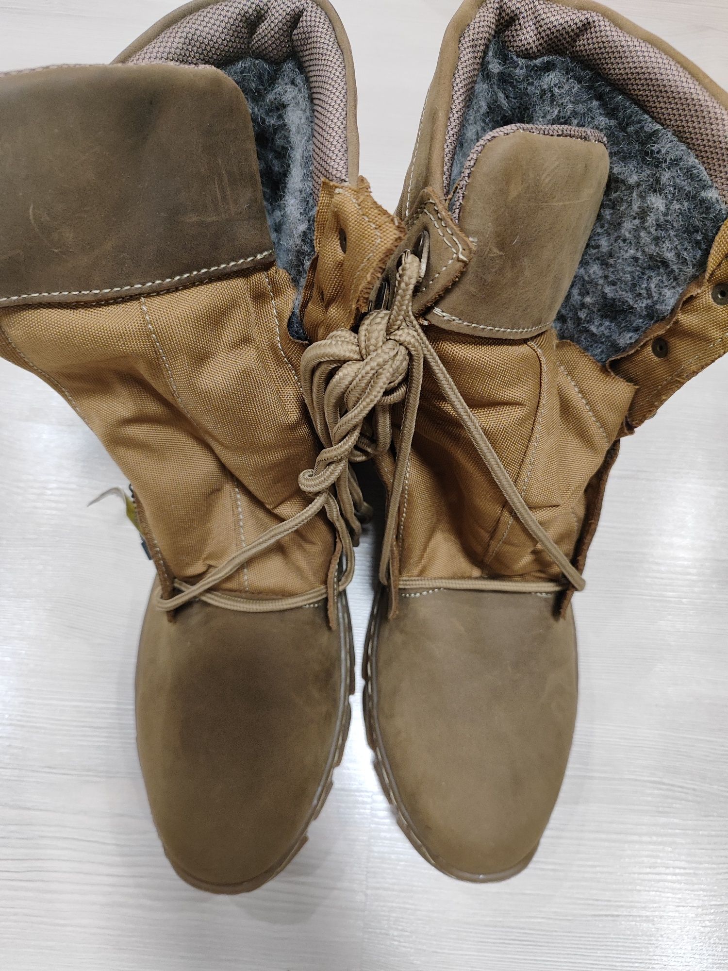 Зимние Берцы кожаные. Кайот. 45р