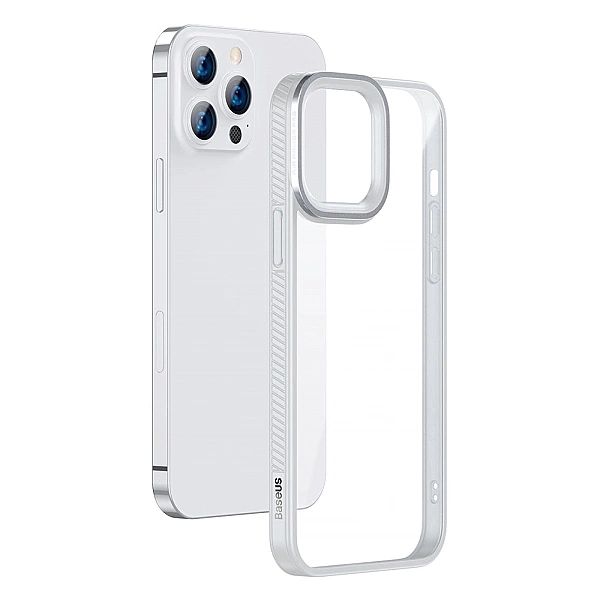 Baseus Crystal Phone Case pancerne etui do iPhone 13 Pro z żelową ramk