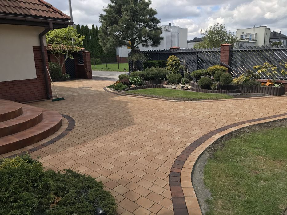 Układanie kostka brukowa schody taras chodnik brukarstwo artystyczne